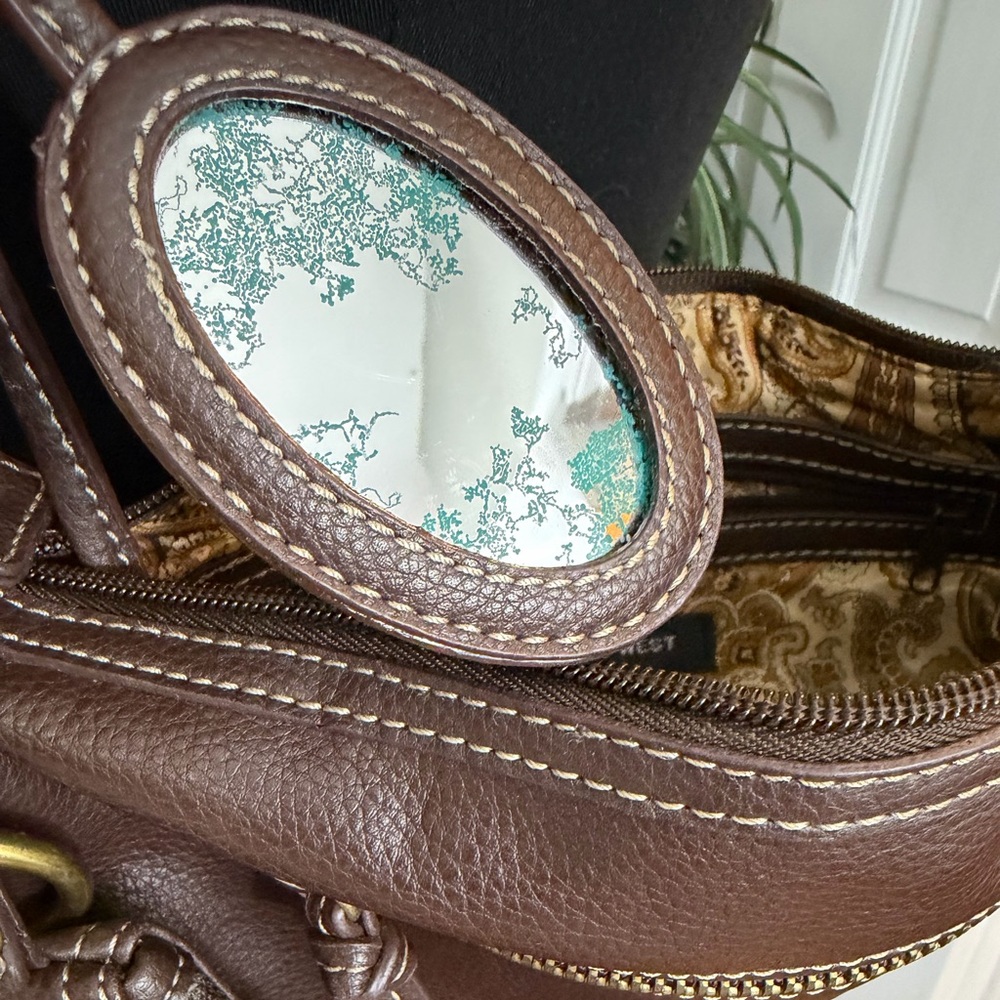 Vintage Nine West Vegan Leather Chocolate Y2K Structured Shoulder Purse - Picture 10 of 11